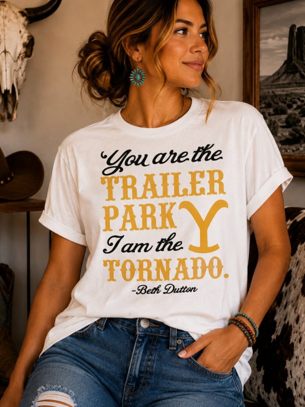 Yellowstone Beth Dutton Western Graphic T Shirt Trendy Boutique Style Tee Womens
